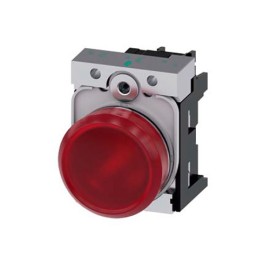 lampara de señalizacion siemens 3su11526aa201aa0 22 mm redondo metal brillante rojo lente liso 24 v acdc borne de tornillo