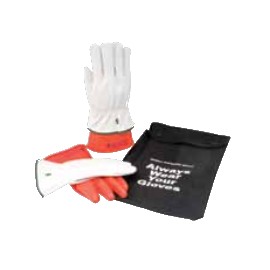 kit de guantes encon dielectricos clase 00 cguante de caucho naranja y guante protector de piel t9