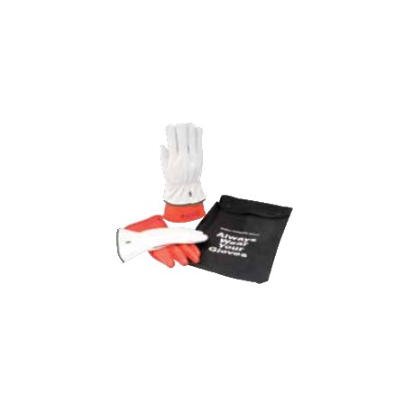 kit de guantes encon dielectricos clase 00 cguante de caucho naranja y guante protector de piel t9