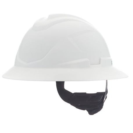 casco msa vgard c1 de polietileno de alta densidad blanco de ala completa no ventilado suspension de 4 puntos cajuste fastrac i