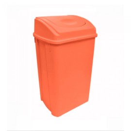 cesto para basura sablon 8761na naranja tapa tipo balancin capacidad de 42 l