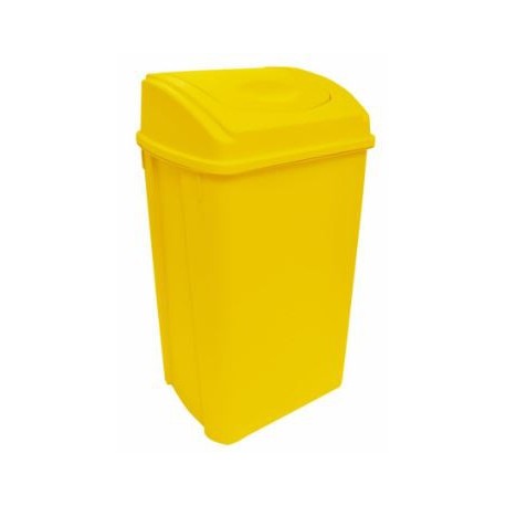 cesto pbasura sablon amarillo tapa tipo balancin capacidad de 42 l
