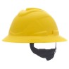 casco msa vgard c1 de polietileno de alta densidad amarillo de ala completa no ventilado suspension de 4 puntos cajuste fastrac